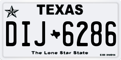 TX license plate DIJ6286