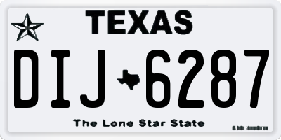 TX license plate DIJ6287