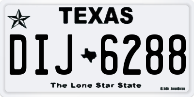 TX license plate DIJ6288