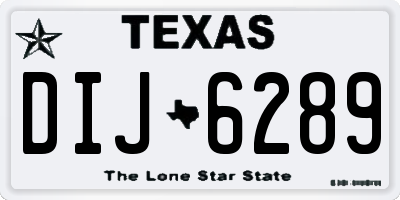 TX license plate DIJ6289