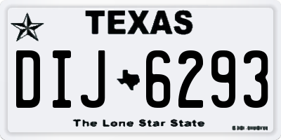 TX license plate DIJ6293