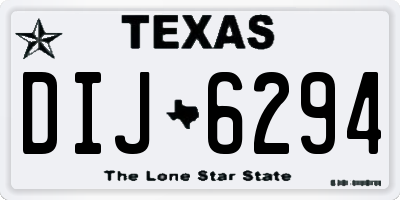 TX license plate DIJ6294
