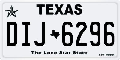 TX license plate DIJ6296
