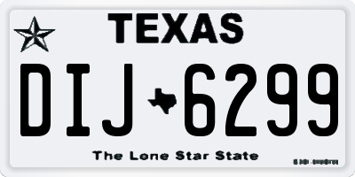TX license plate DIJ6299