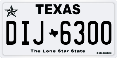 TX license plate DIJ6300