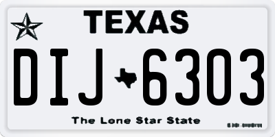 TX license plate DIJ6303