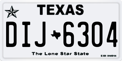 TX license plate DIJ6304