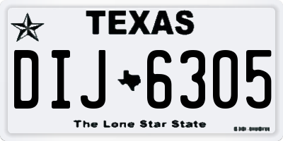 TX license plate DIJ6305