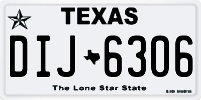 TX license plate DIJ6306