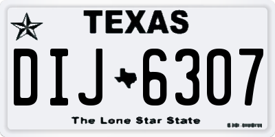 TX license plate DIJ6307