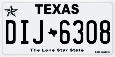 TX license plate DIJ6308