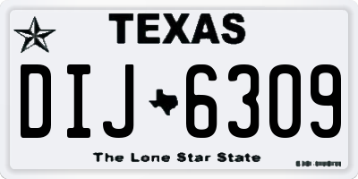 TX license plate DIJ6309