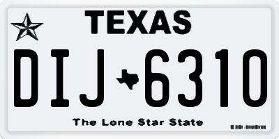 TX license plate DIJ6310