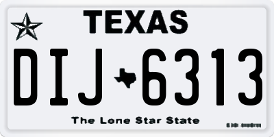 TX license plate DIJ6313