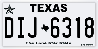 TX license plate DIJ6318