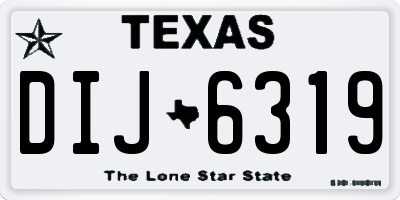 TX license plate DIJ6319