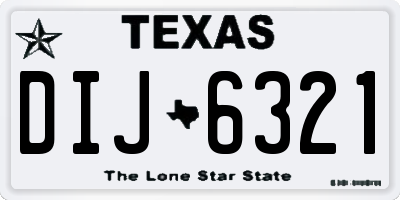 TX license plate DIJ6321