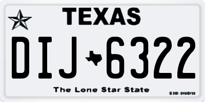 TX license plate DIJ6322