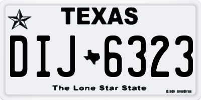 TX license plate DIJ6323