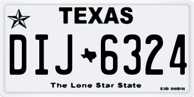 TX license plate DIJ6324