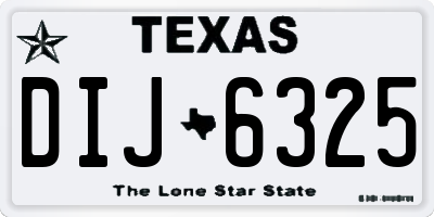 TX license plate DIJ6325