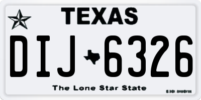 TX license plate DIJ6326