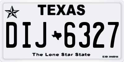 TX license plate DIJ6327