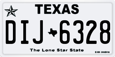 TX license plate DIJ6328