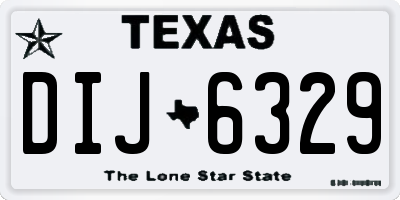 TX license plate DIJ6329