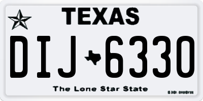 TX license plate DIJ6330