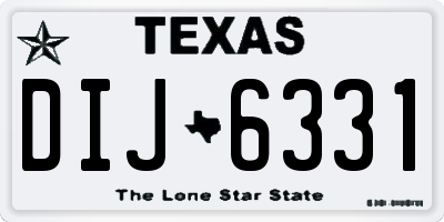 TX license plate DIJ6331