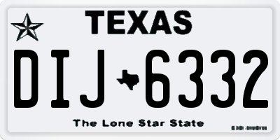 TX license plate DIJ6332