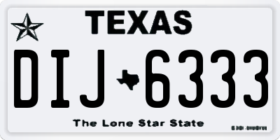 TX license plate DIJ6333