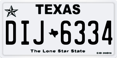 TX license plate DIJ6334