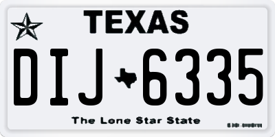 TX license plate DIJ6335