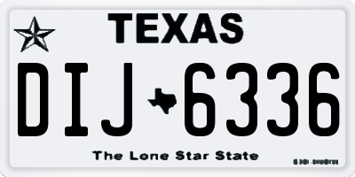 TX license plate DIJ6336