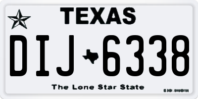 TX license plate DIJ6338