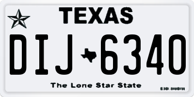 TX license plate DIJ6340