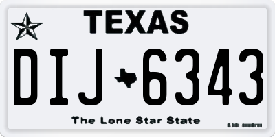 TX license plate DIJ6343