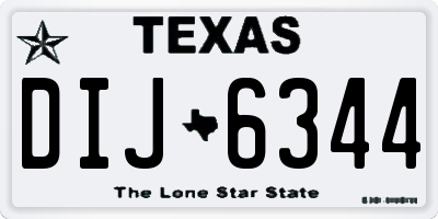 TX license plate DIJ6344