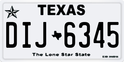 TX license plate DIJ6345