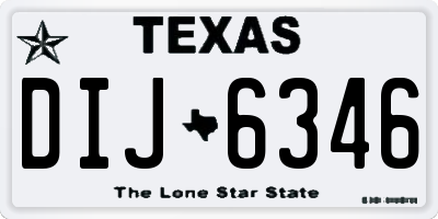 TX license plate DIJ6346