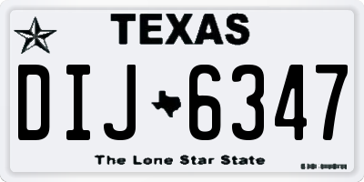 TX license plate DIJ6347