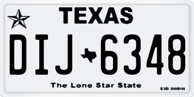 TX license plate DIJ6348