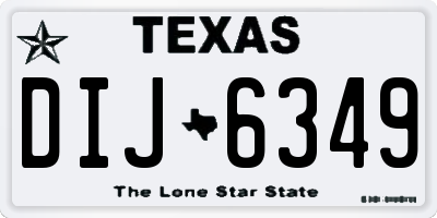 TX license plate DIJ6349