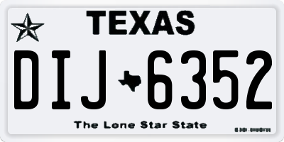 TX license plate DIJ6352