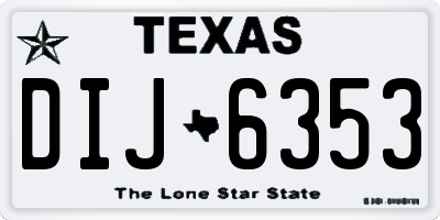 TX license plate DIJ6353