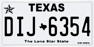 TX license plate DIJ6354