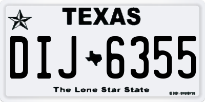 TX license plate DIJ6355