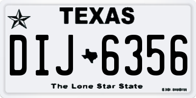 TX license plate DIJ6356